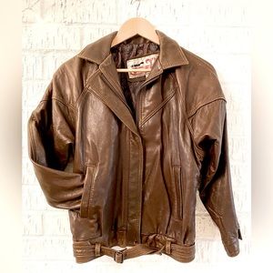 Vintage 80s 90s Genuine Leather Jacket M